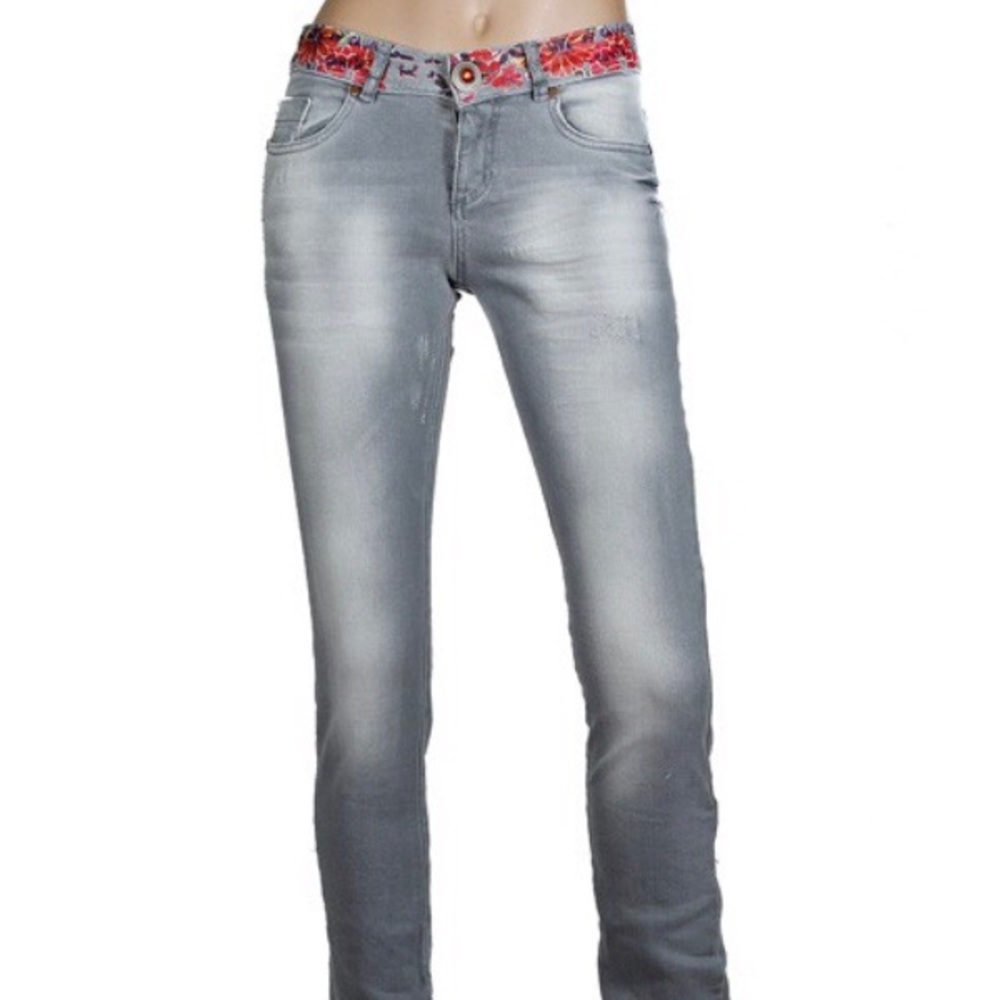 DESIGUAL DENIA DENIM JEANS LIGHT GREY SLIM FIT
